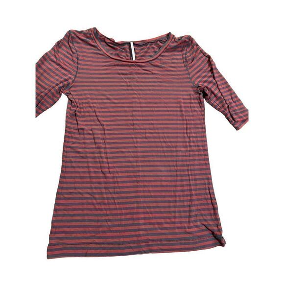 Free People Red Gray Leader Of The Pack Elbow Sleeve Tee Womens M soft stretchy - Picture 4 of 6